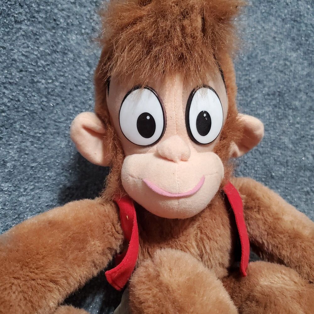 Vintage 90s Disney Aladdin Abu Monkey Plush Stuffed Toy 1992 Mattel Walt Disney